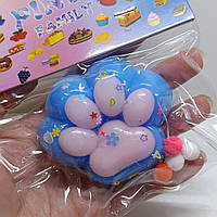 Іграшка-антистрес Сквіш "Таба Лапка Котика" | М'який сквіш для розвитку моторики та сенсорики / № 554 блакитна