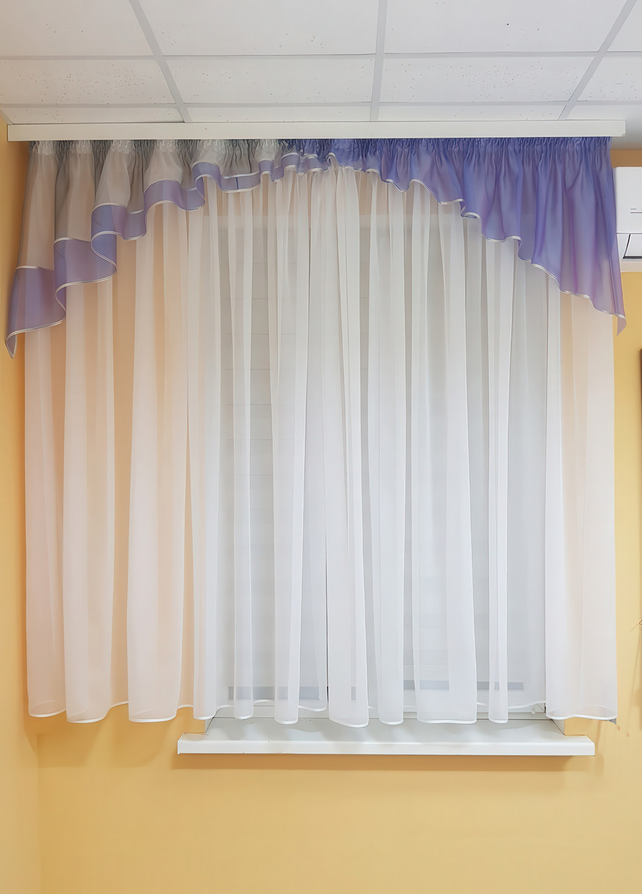 Ламбрекен Firanka Simple карниз 200см фіолетовий з сірим (93_5пб), фото 1