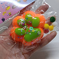 Іграшка-антистрес Сквіш "Таба Лапка Котика" | М'який сквіш для розвитку моторики та сенсорики / № 554 помаранчева