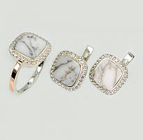 Срібний набір з агатом