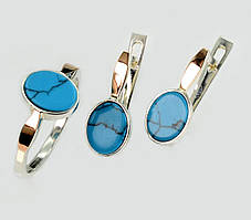 Срібний набір з бірюзою