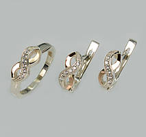 Срібний набір з золотими пластинами