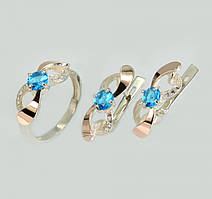 Срібний набір з золотими пластинами