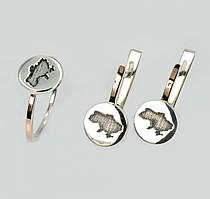 Срібний набір із мапою України