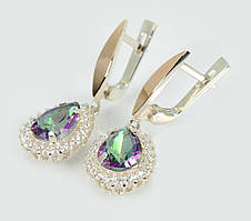 Срібні сережки з золотими пластинами