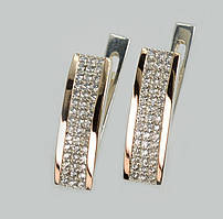 Срібні сережки з золотими пластинами