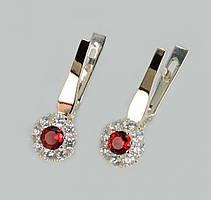 Срібні сережки з золотими пластинами