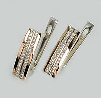 Срібні сережки з золотими пластинами