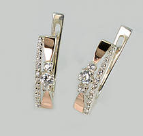 Срібні сережки з золотими пластинами