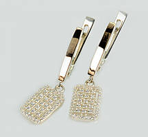 Срібні сережки з золотими пластинами