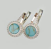 Срібні сережки з бірюзою