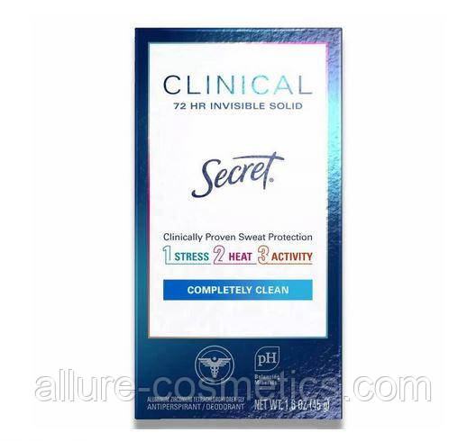 Рідкий кремовий дезодорант Secret Clinical Soft solid deodorant Antiperspirant COMPLETELY CLEAN 45g