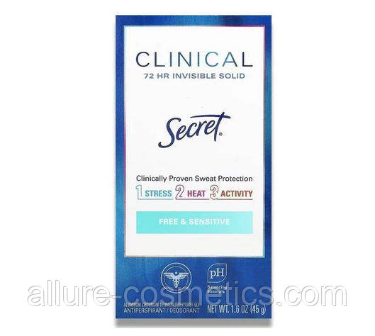 Рідкий кремовий дезодорант Secret Clinical Soft solid deodorant Antiperspirant FREE & SENSATIVE 45g