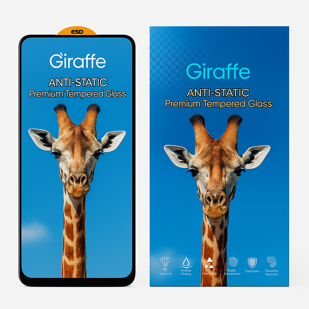 Захисне скло Giraffe для Xiaomi Redmi Note 11 антистатичне покриття, олеофобне, з чорною рамкою