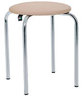 Табурет Софі хром Шкірозамінник бежевий