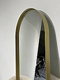 Овальне золоте дзеркало в металевій рамі, овал золотий у ванну, фото 3