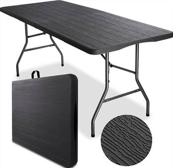 Стіл розкладний туристичний для пікніка Bonro BS 180 см чорний