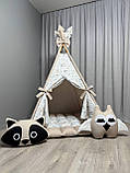 Вігвам для дітей Совенята БОНБОН Повний комплект, вігвам для хлопчика, дитячий вігвам, вігвам для дівчинки, дитячий намет, фото 2