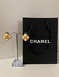 Сережки Шанель із логотипом/стильні сережки ромби, фото 4