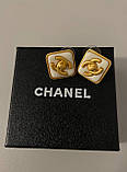 Сережки Шанель із логотипом/стильні сережки ромби, фото 2