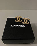 Сережки Шанель позолота 18 К/малі сережки гвоздики, фото 2