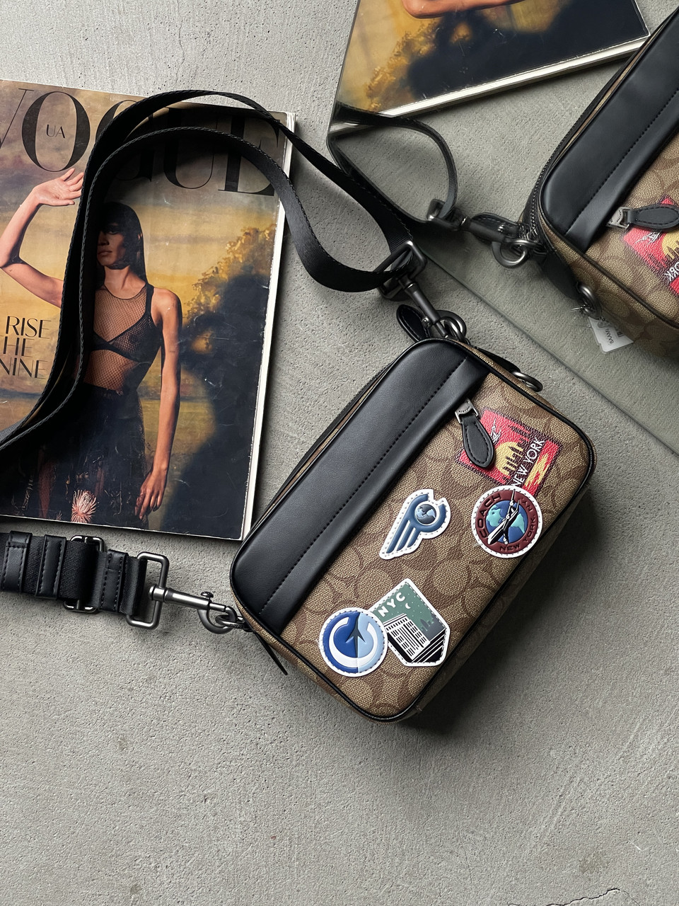 Чоловіча сумка COACH GRAHAM CROSSBODY через плече бежевий Коуч, фото 1