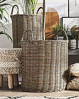 Набір із 2 квіткових горщиків BITOLA з техноротону 40/48 см Коричневий