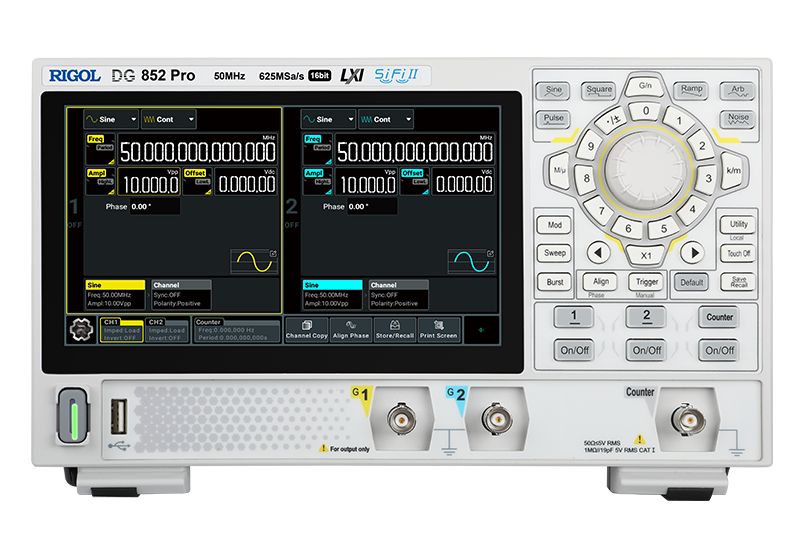 RIGOL DG821Pro генератор сигналів, 1 канал х 25 МГц, ЦАП: 625 МВ/с, роздільність: 16bit, пам’ять: 2М точок
