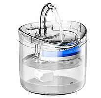Автоматичний питний фонтан напувалка для котів та собак Hvostiki 1.5 л з фільтром Прозорий