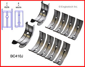 Вкладиші корінні +0,25мм Enginetech BC410J25MM Jeep Wrangler; Dodge Stratus, Neon, Grand Caravan, Caravan; Chrysler Voyager,