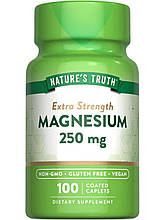 Магній, Magnesium, Nature's Truth, підвищена сила дії, 250 мг, 100 каплет