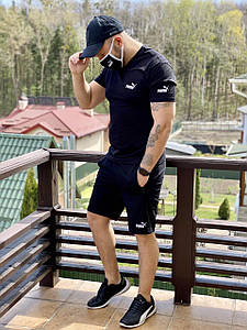 Літній чоловічий спортивний костюм футболка + шорти чоловічий комплект Пума Puma