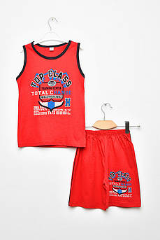 Костюм дитячий для хлопчика червоного кольору з принтом 203516M