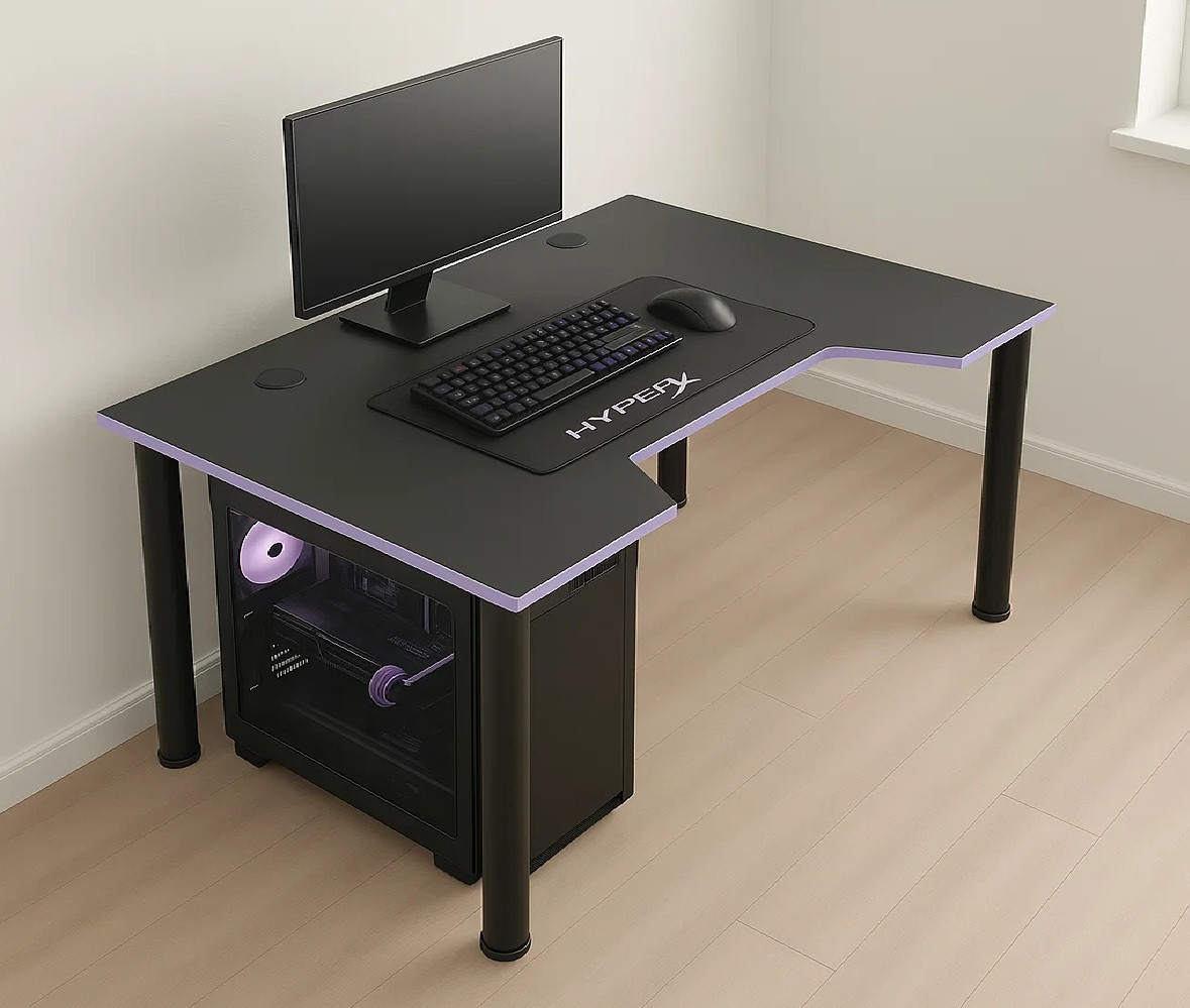 Геймерський стіл серія X12 120 см "Чорний-Лаванда", фото 1