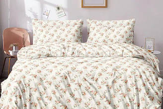 Постільна білизна сатин євро Троянди на білому ТМ ПРОВАНС