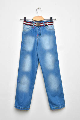 Джинси підліткові для хлопчика синього кольору р.12-13 203548T Безкоштовна доставка