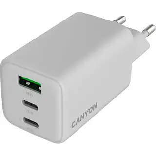 Адаптер питания для телефона Canyon CU65ACC GaN 65W White (CNS-CUW65ACC)