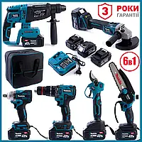 АКБ набір інструментів Makita 6в1, Набір акумуляторного інструменту 6 в 1