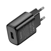 Адаптер живлення для телефона Hoco C134A Solid single port charger Black