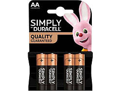 Батарейка Simply AA алкалінова 1.5V LR06 4шт набір ТМ DURACELL