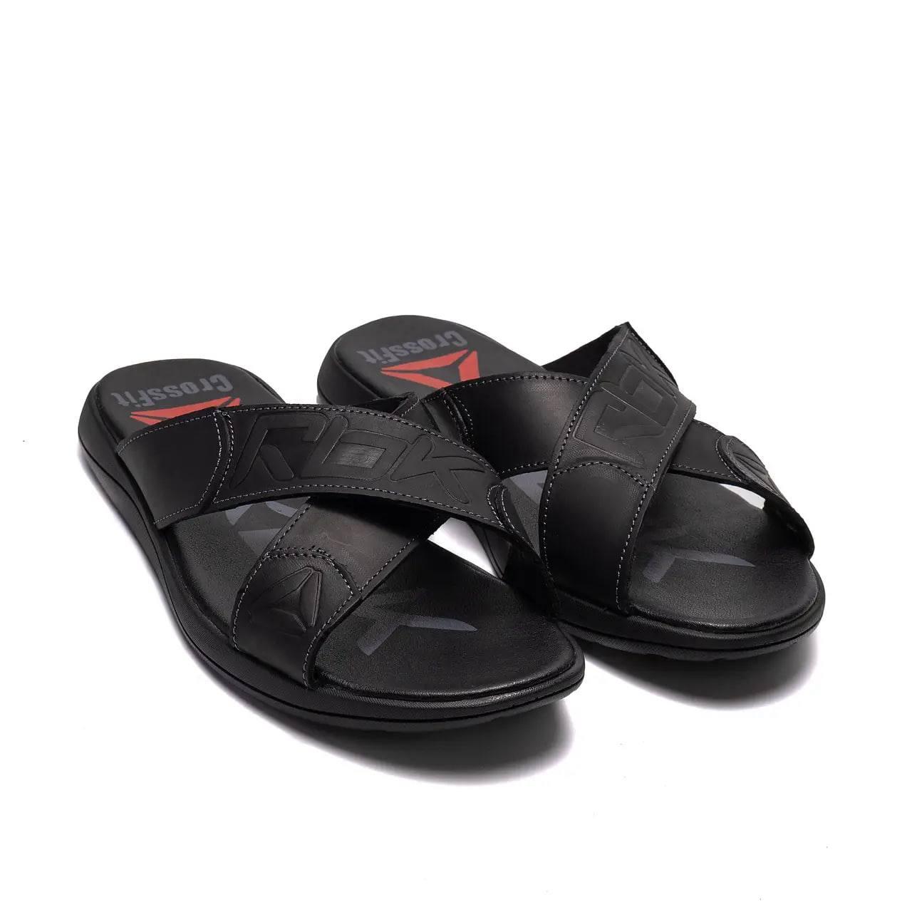 Чоловічі шкіряні шльопанці Reebok Crossfit R-7 (чорні)