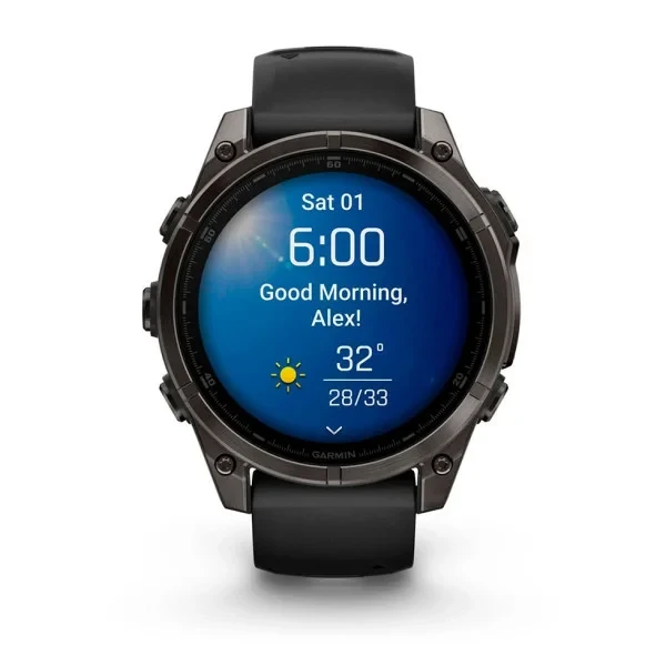 Смарт-годинник Garmin Fenix 8 47mm Carbon Gray DLC Titanium w. Black/Pebble Gray S. Band (010-02904-20/21)
