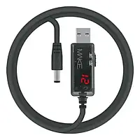 Кабель живлення для роутера MakeFuture USB to DC 9/12V 1м Black