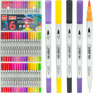 Скетч маркери фломастери акварельні двосторонні 36 кольорів