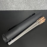 Набір шампурів Д9 з дерев'яною ручкою в шкіряному тубусі (6шт), фото 2