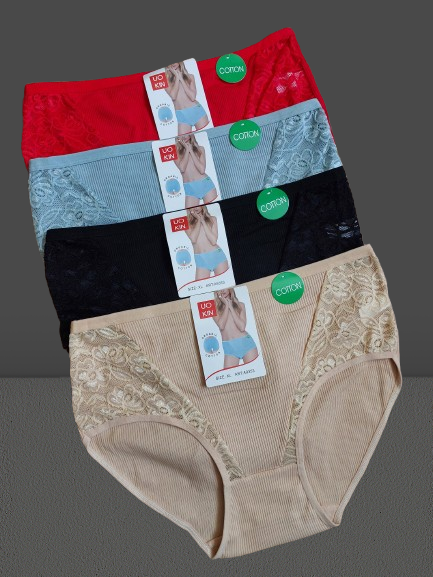 Труси плавки жіночі бавовна рубчик №9353 р.50 52 54 .Від 6шт по 48грн., фото 1