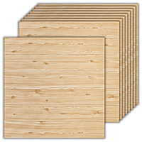 Самоклеюча 3D панель світлий беж дерево 700x700x4мм (76) BV-00001376