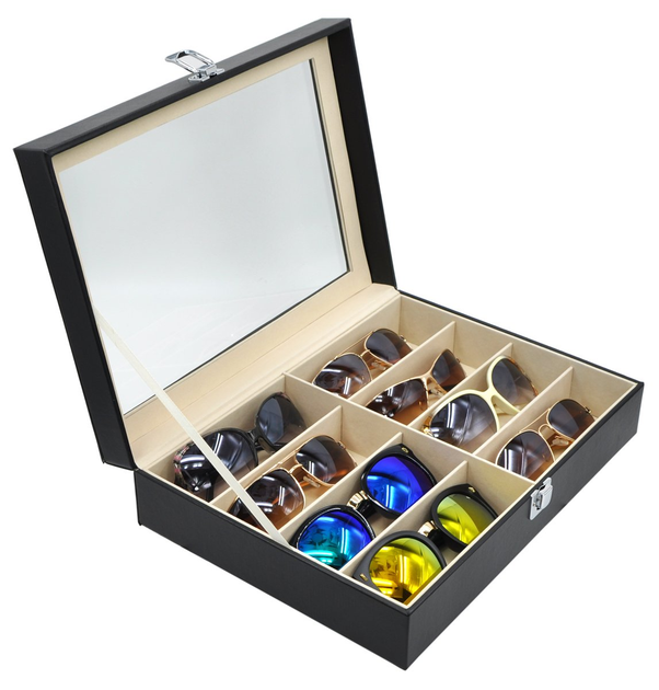 Органайзер футляр для окулярів скринька Soulima 8512 Чорна 8 відділень, фото 1