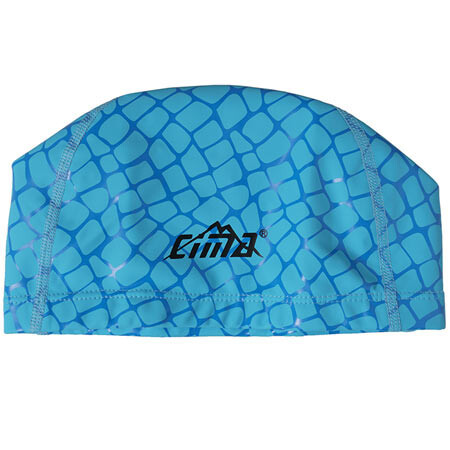 Шапочка для плавання чорна блакитна Cima PU