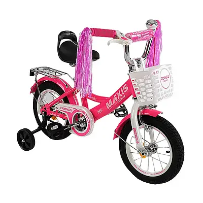 Дитячий велосипед з кошиком рожевий Corso Maxis CL-12109 12"